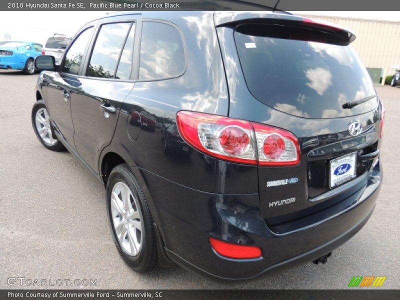 Pacific Blue Pearl / Cocoa Black 2010 Hyundai Santa Fe SE