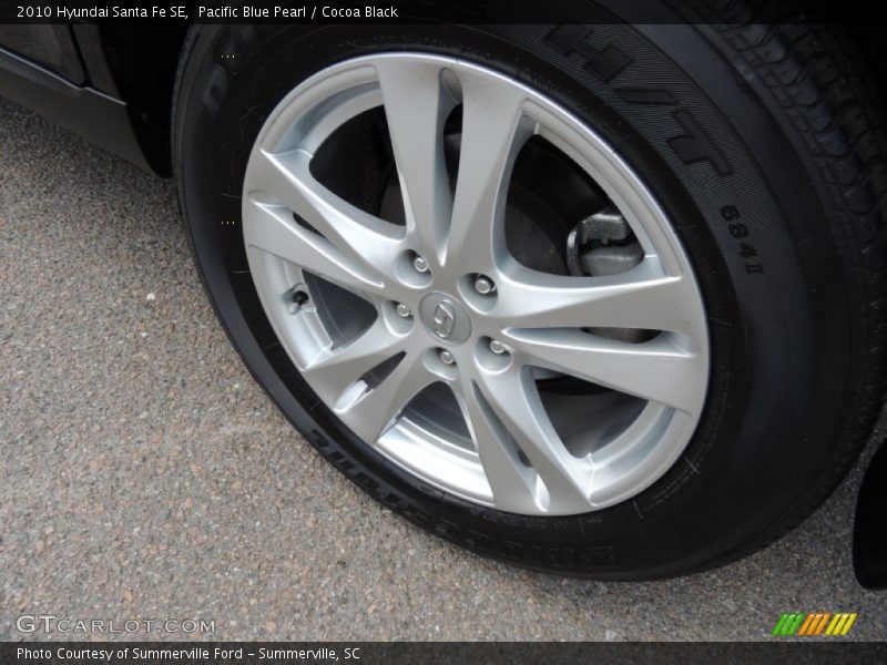 Pacific Blue Pearl / Cocoa Black 2010 Hyundai Santa Fe SE