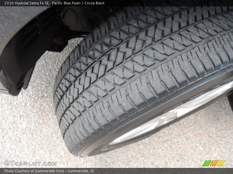 Pacific Blue Pearl / Cocoa Black 2010 Hyundai Santa Fe SE