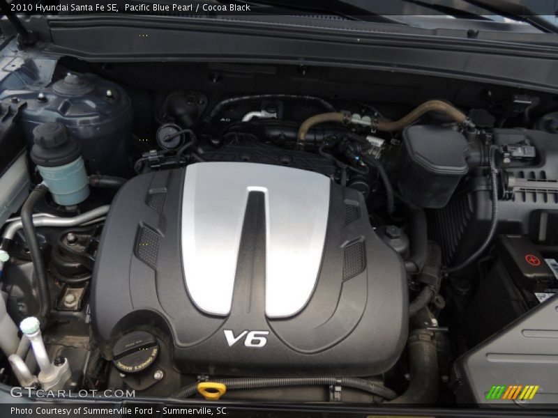 Pacific Blue Pearl / Cocoa Black 2010 Hyundai Santa Fe SE