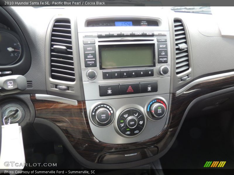 Pacific Blue Pearl / Cocoa Black 2010 Hyundai Santa Fe SE