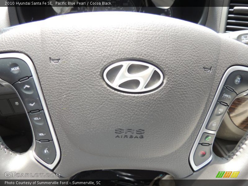 Pacific Blue Pearl / Cocoa Black 2010 Hyundai Santa Fe SE