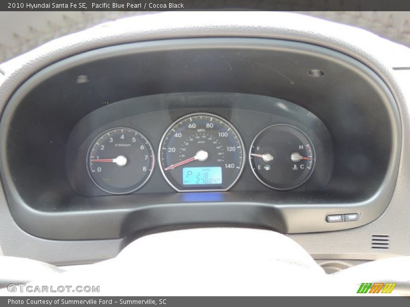 Pacific Blue Pearl / Cocoa Black 2010 Hyundai Santa Fe SE