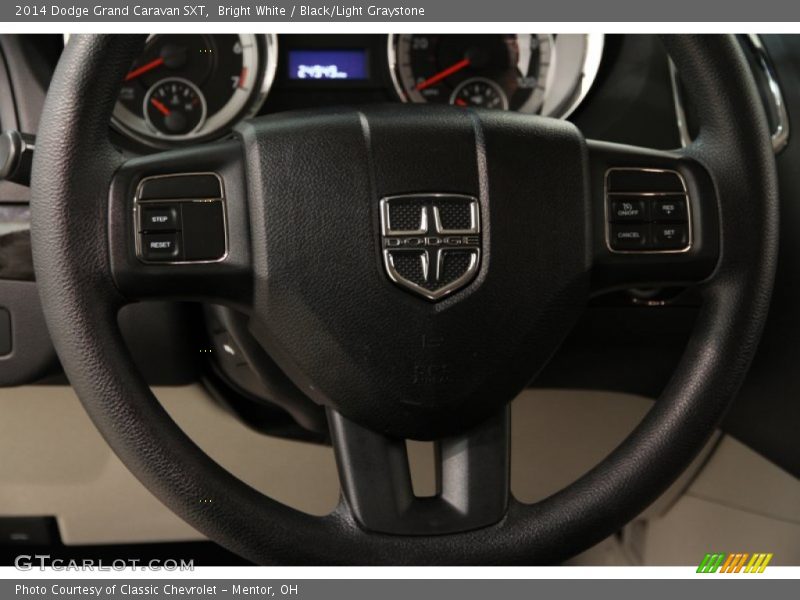 Bright White / Black/Light Graystone 2014 Dodge Grand Caravan SXT