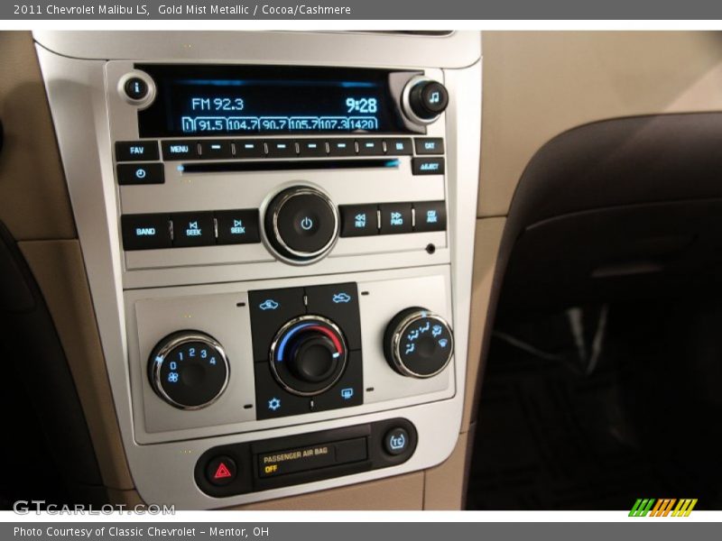 Gold Mist Metallic / Cocoa/Cashmere 2011 Chevrolet Malibu LS