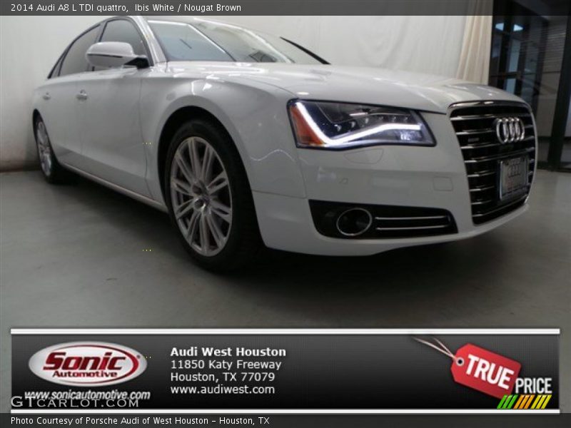Ibis White / Nougat Brown 2014 Audi A8 L TDI quattro