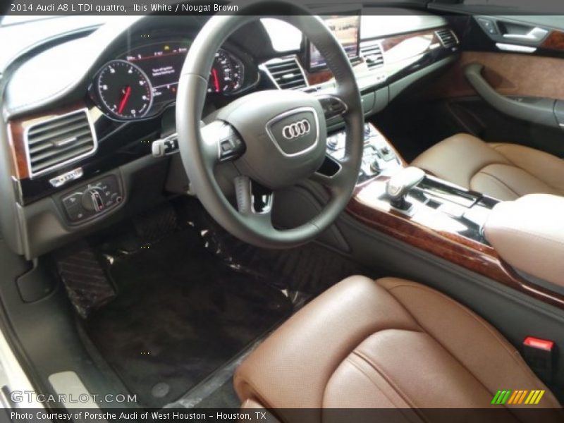 Ibis White / Nougat Brown 2014 Audi A8 L TDI quattro