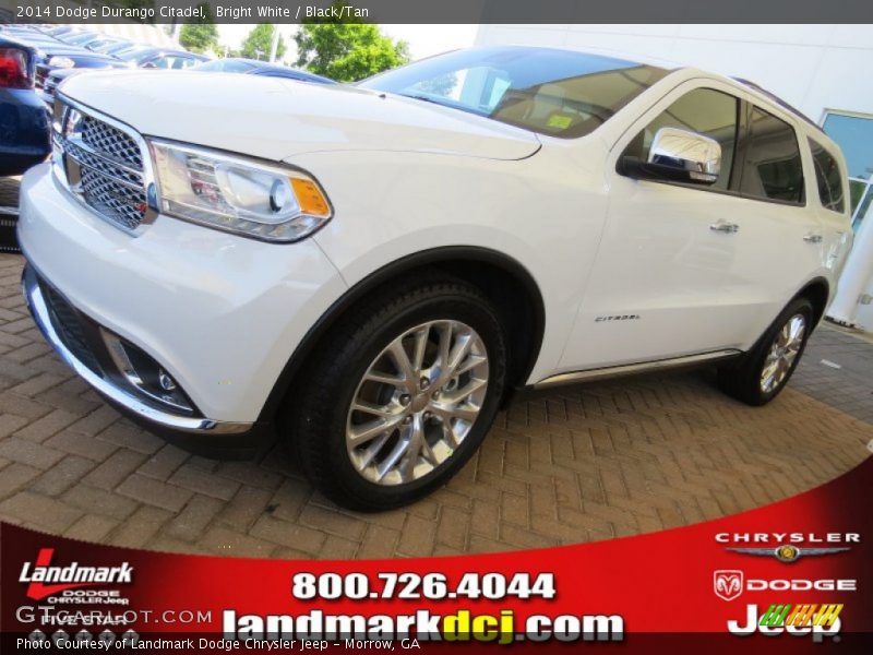 Bright White / Black/Tan 2014 Dodge Durango Citadel
