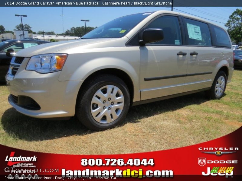 Cashmere Pearl / Black/Light Graystone 2014 Dodge Grand Caravan American Value Package