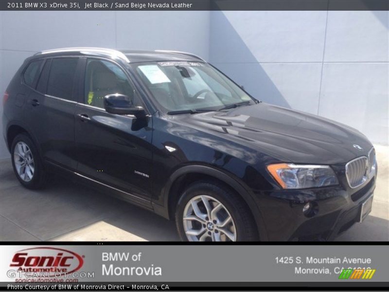 Jet Black / Sand Beige Nevada Leather 2011 BMW X3 xDrive 35i