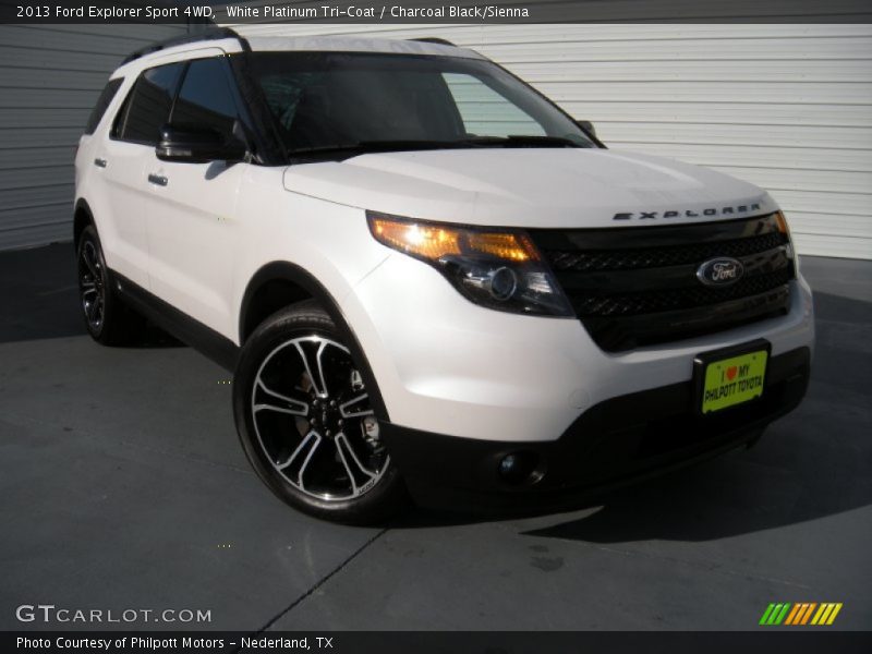 White Platinum Tri-Coat / Charcoal Black/Sienna 2013 Ford Explorer Sport 4WD