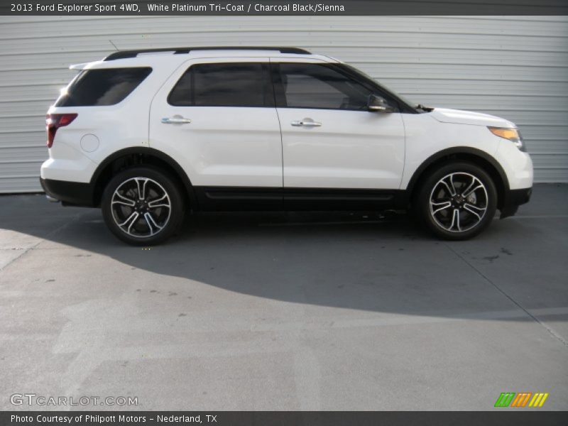 White Platinum Tri-Coat / Charcoal Black/Sienna 2013 Ford Explorer Sport 4WD