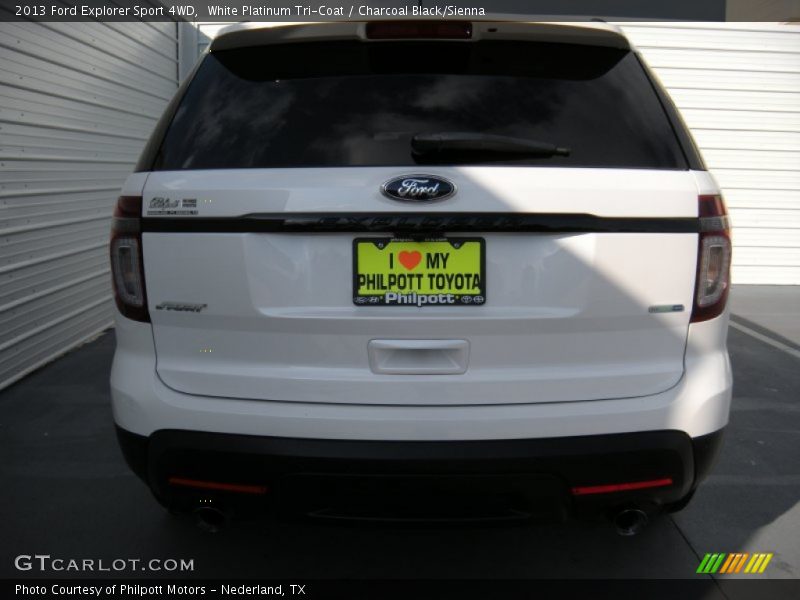 White Platinum Tri-Coat / Charcoal Black/Sienna 2013 Ford Explorer Sport 4WD