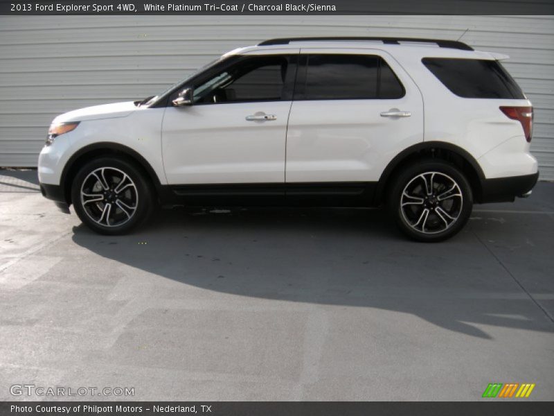 White Platinum Tri-Coat / Charcoal Black/Sienna 2013 Ford Explorer Sport 4WD