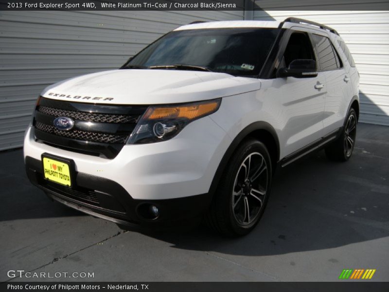 White Platinum Tri-Coat / Charcoal Black/Sienna 2013 Ford Explorer Sport 4WD