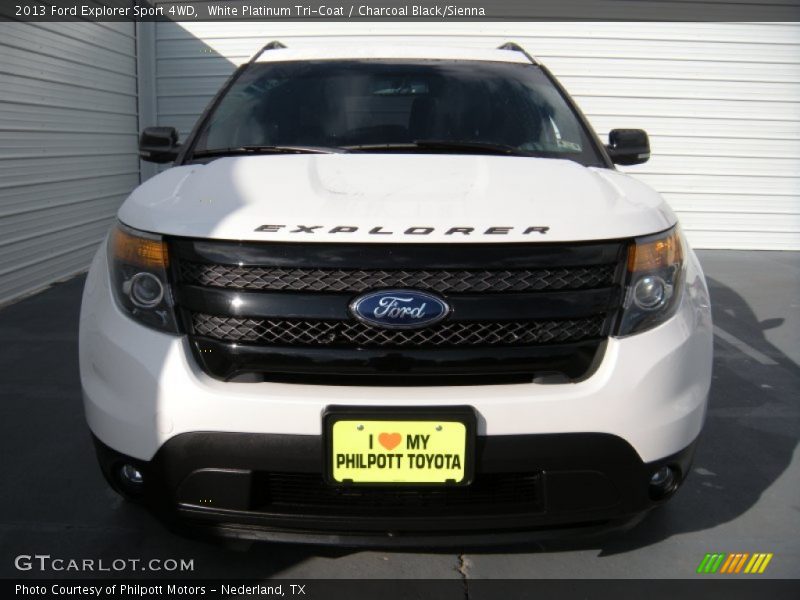 White Platinum Tri-Coat / Charcoal Black/Sienna 2013 Ford Explorer Sport 4WD
