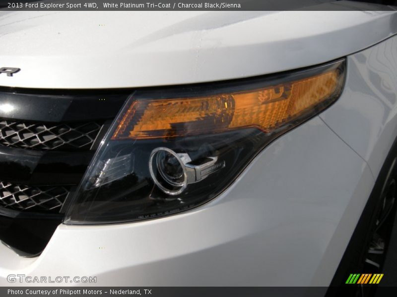 White Platinum Tri-Coat / Charcoal Black/Sienna 2013 Ford Explorer Sport 4WD
