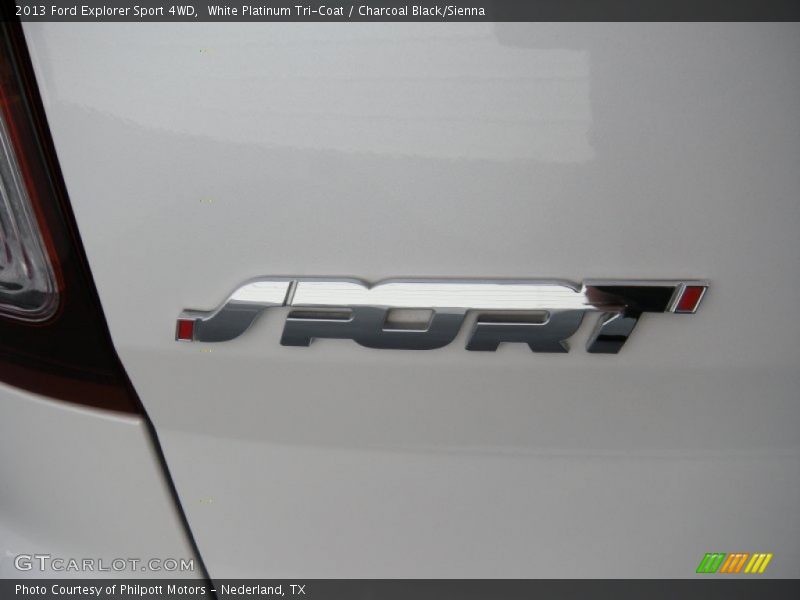 White Platinum Tri-Coat / Charcoal Black/Sienna 2013 Ford Explorer Sport 4WD