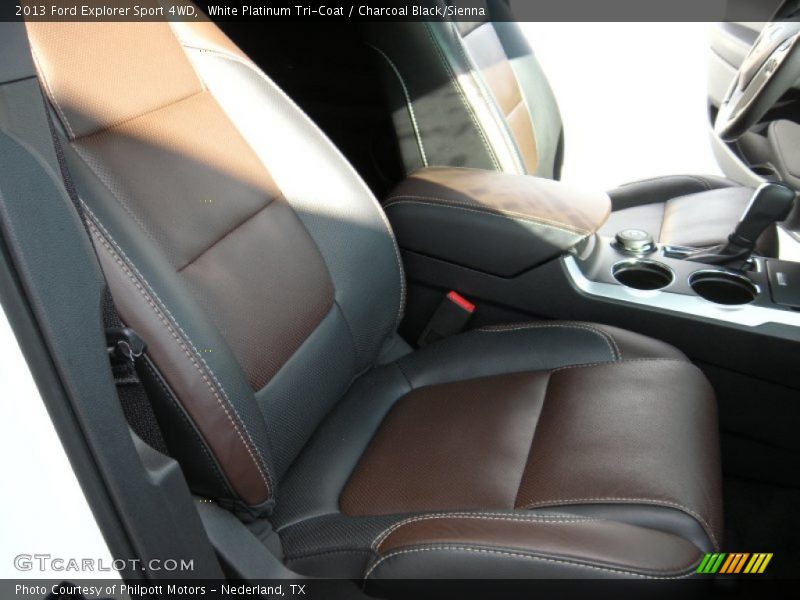 White Platinum Tri-Coat / Charcoal Black/Sienna 2013 Ford Explorer Sport 4WD
