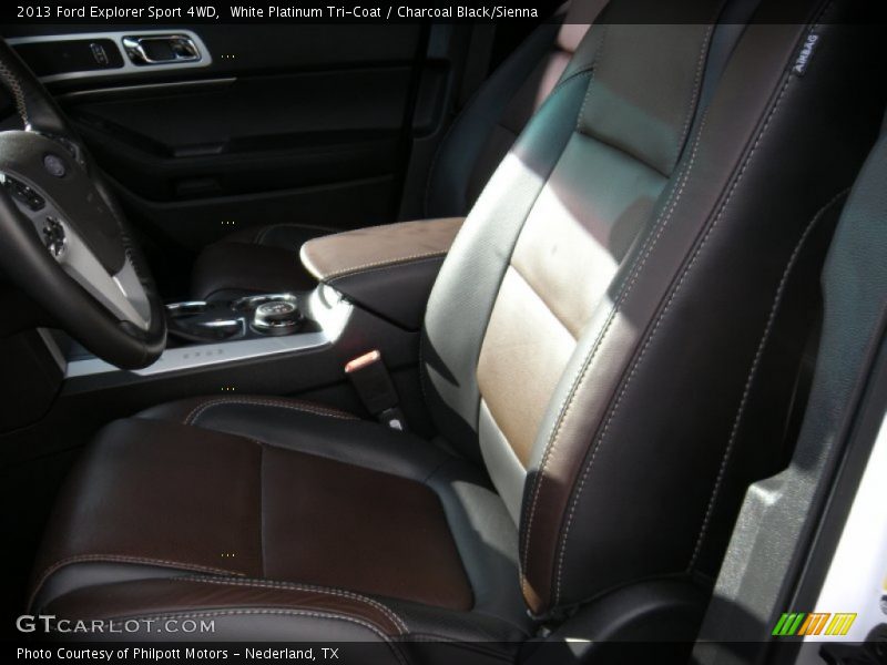 White Platinum Tri-Coat / Charcoal Black/Sienna 2013 Ford Explorer Sport 4WD
