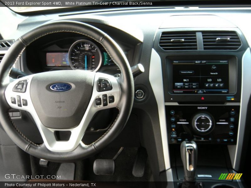 White Platinum Tri-Coat / Charcoal Black/Sienna 2013 Ford Explorer Sport 4WD