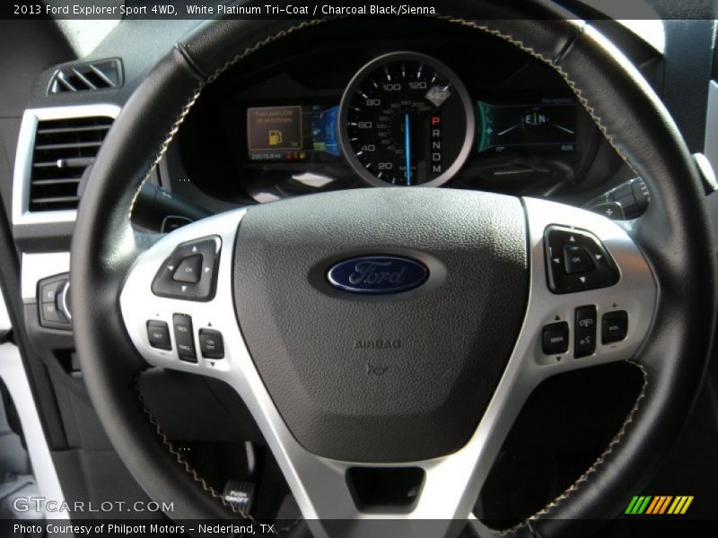 White Platinum Tri-Coat / Charcoal Black/Sienna 2013 Ford Explorer Sport 4WD