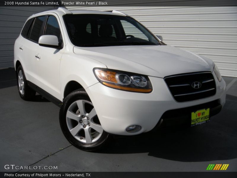 Powder White Pearl / Black 2008 Hyundai Santa Fe Limited