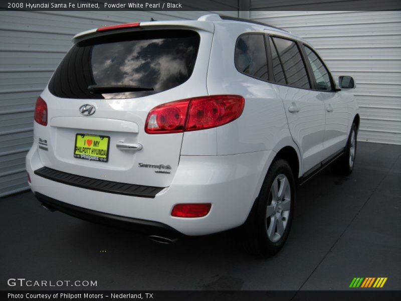 Powder White Pearl / Black 2008 Hyundai Santa Fe Limited