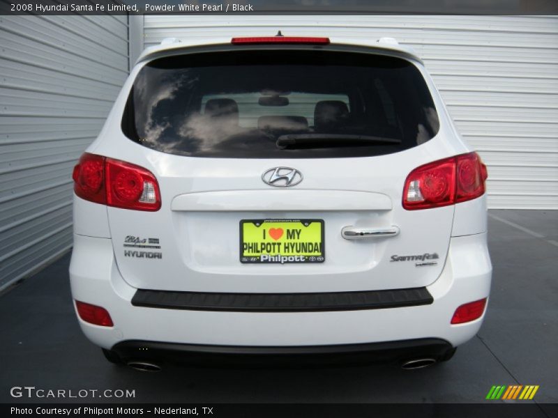 Powder White Pearl / Black 2008 Hyundai Santa Fe Limited