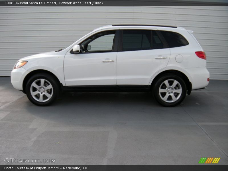 Powder White Pearl / Black 2008 Hyundai Santa Fe Limited