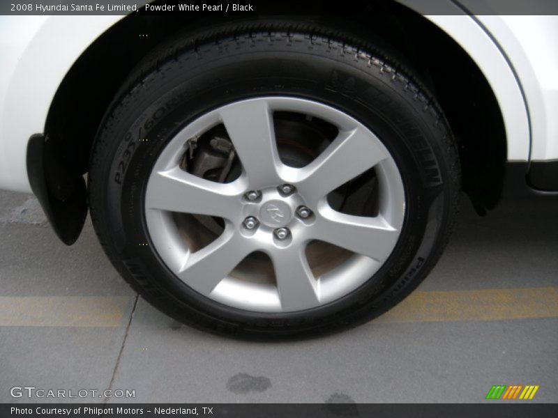 Powder White Pearl / Black 2008 Hyundai Santa Fe Limited