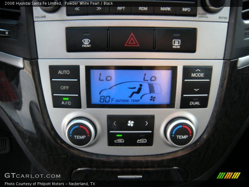 Powder White Pearl / Black 2008 Hyundai Santa Fe Limited