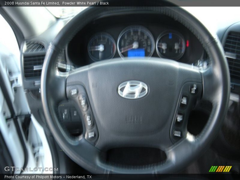 Powder White Pearl / Black 2008 Hyundai Santa Fe Limited