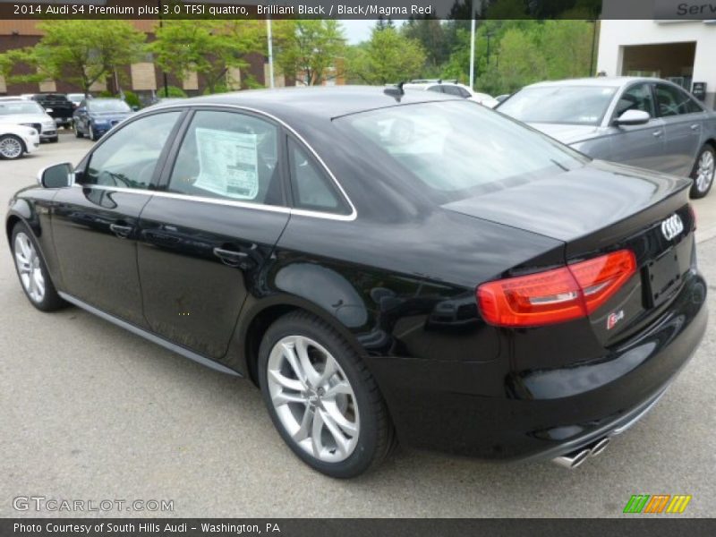 Brilliant Black / Black/Magma Red 2014 Audi S4 Premium plus 3.0 TFSI quattro