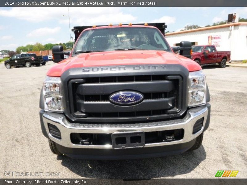 Vermillion Red / Steel 2014 Ford F550 Super Duty XL Regular Cab 4x4 Stake Truck