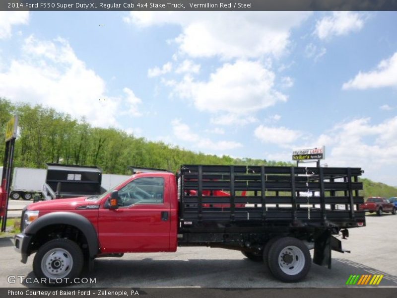  2014 F550 Super Duty XL Regular Cab 4x4 Stake Truck Vermillion Red