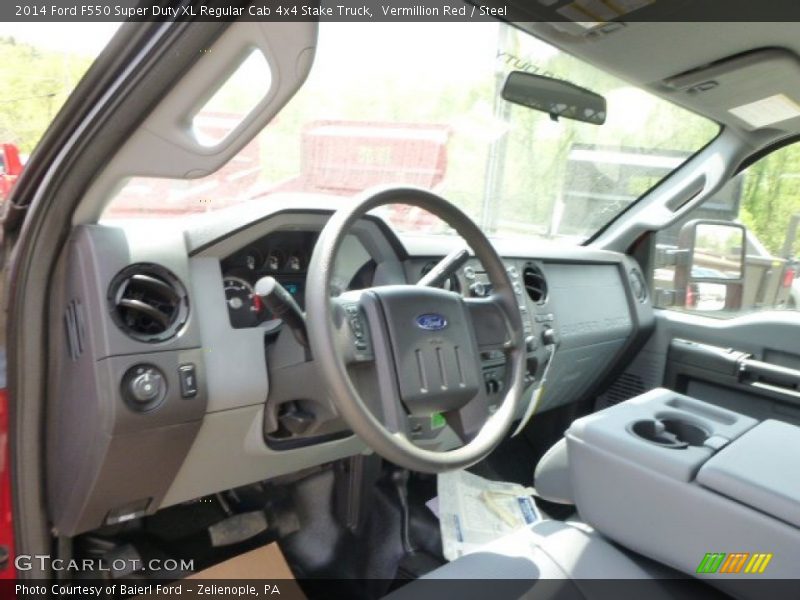 Vermillion Red / Steel 2014 Ford F550 Super Duty XL Regular Cab 4x4 Stake Truck