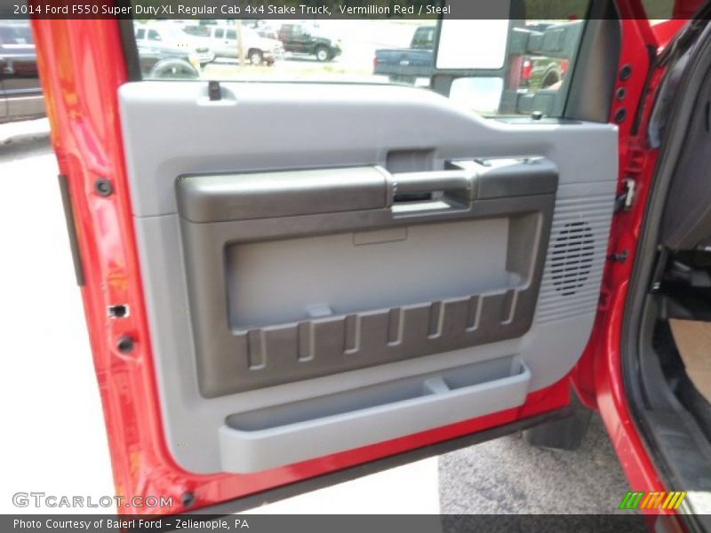 Vermillion Red / Steel 2014 Ford F550 Super Duty XL Regular Cab 4x4 Stake Truck