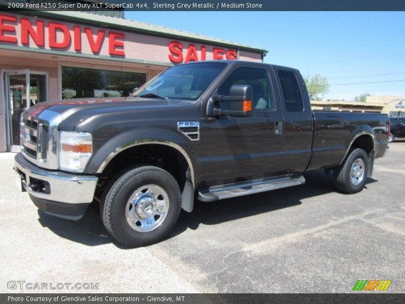 Sterling Grey Metallic / Medium Stone 2009 Ford F250 Super Duty XLT SuperCab 4x4