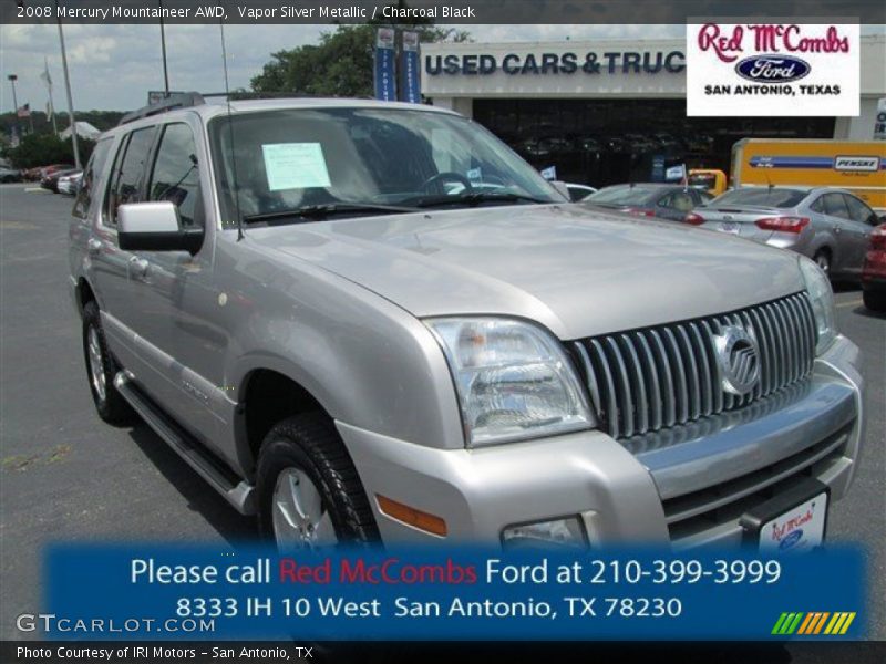 Vapor Silver Metallic / Charcoal Black 2008 Mercury Mountaineer AWD