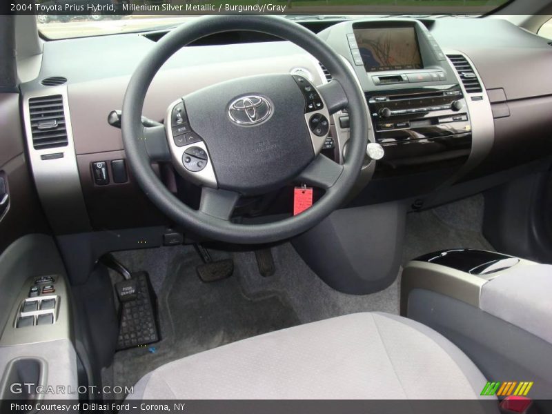 Millenium Silver Metallic / Burgundy/Gray 2004 Toyota Prius Hybrid