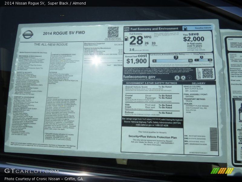 Super Black / Almond 2014 Nissan Rogue SV