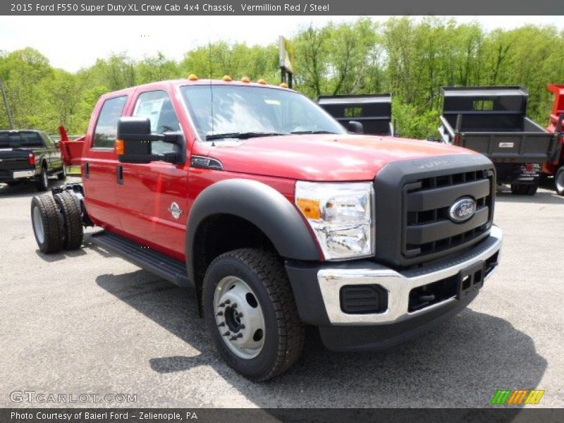 Front 3/4 View of 2015 F550 Super Duty XL Crew Cab 4x4 Chassis