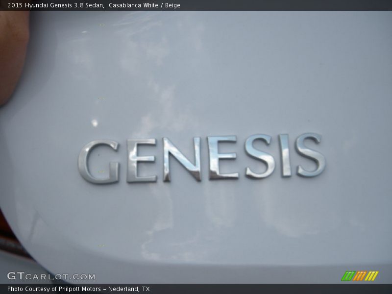 Casablanca White / Beige 2015 Hyundai Genesis 3.8 Sedan