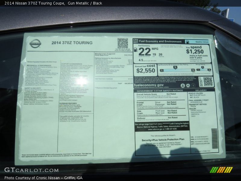  2014 370Z Touring Coupe Window Sticker