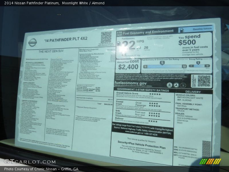 Moonlight White / Almond 2014 Nissan Pathfinder Platinum