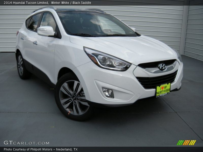 Winter White / Black Saddle 2014 Hyundai Tucson Limited