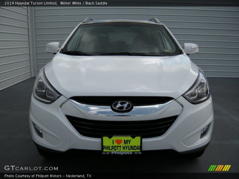 Winter White / Black Saddle 2014 Hyundai Tucson Limited