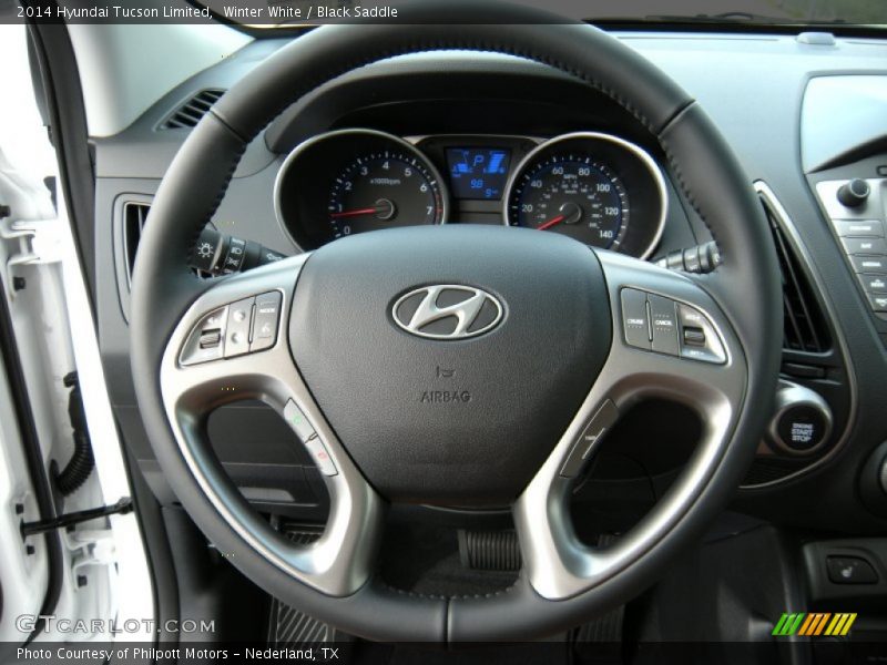 Winter White / Black Saddle 2014 Hyundai Tucson Limited