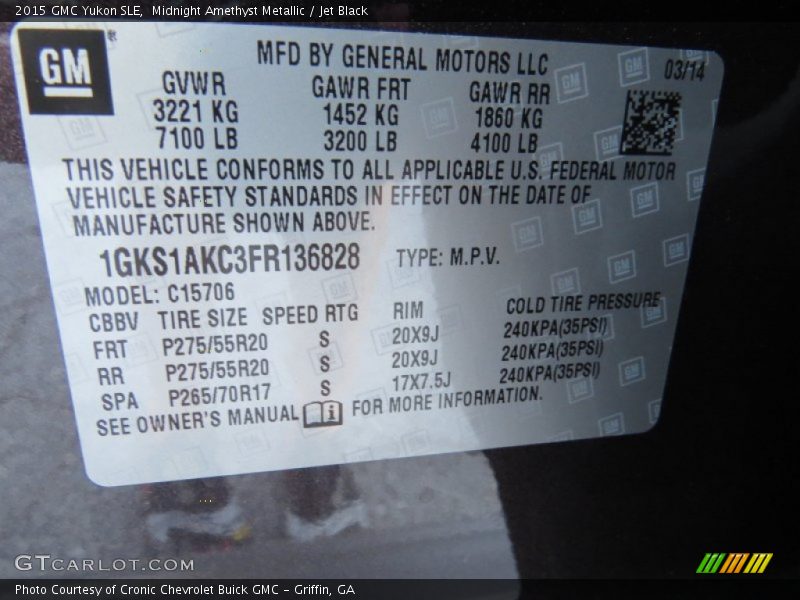 Midnight Amethyst Metallic / Jet Black 2015 GMC Yukon SLE